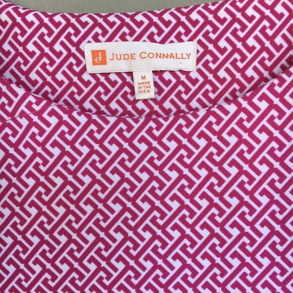 Jude Connally Dress Women's M Beth Pink Geo Print Sleeveless Jude Cloth - Picture 3 of 16